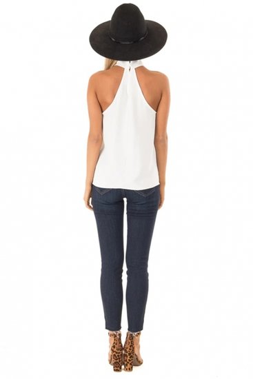 Zomerse high neck top.