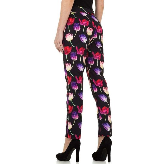 Fashion broek met bloemenmotief