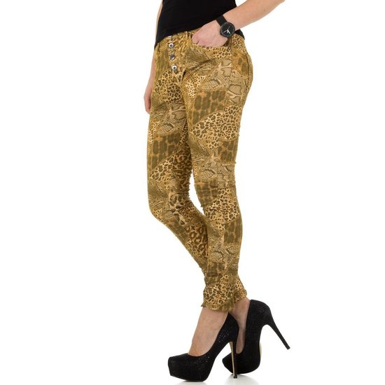 Fashion jeans met luipaard print.