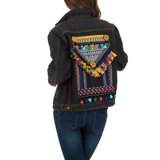 Stylishe donker grijze jeans jacket.