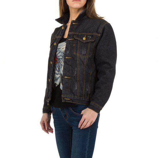 Stylishe donker grijze jeans jacket.