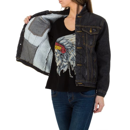 Stylishe donker grijze jeans jacket.