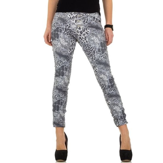 Fashion jeans met luipaard print.