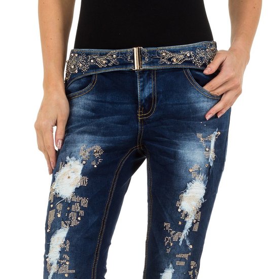 Fashion destroyed jeans.