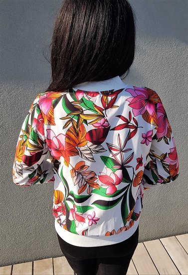 Floral bomber jacket.