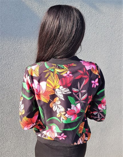 Floral bomber jacket.