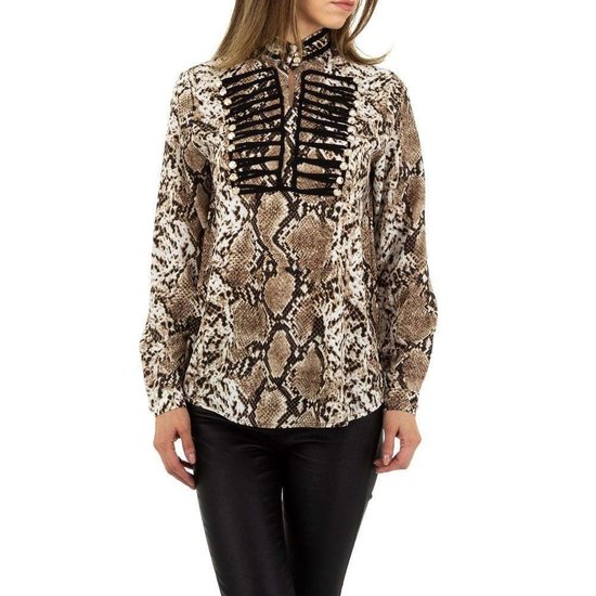 Trendy blouse met Mao col.