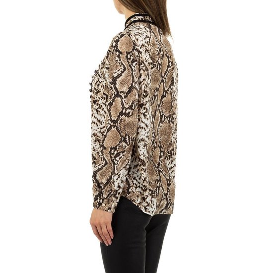 Trendy blouse met Mao col.