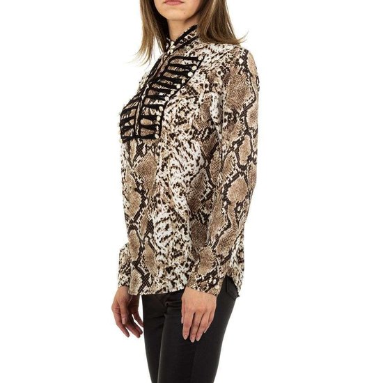 Trendy blouse met Mao col.