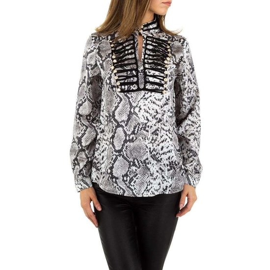 Trendy blouse met Mao col.