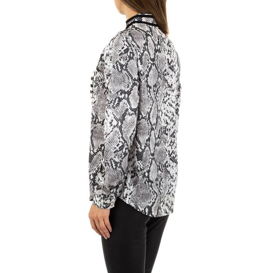 Trendy blouse met Mao col.