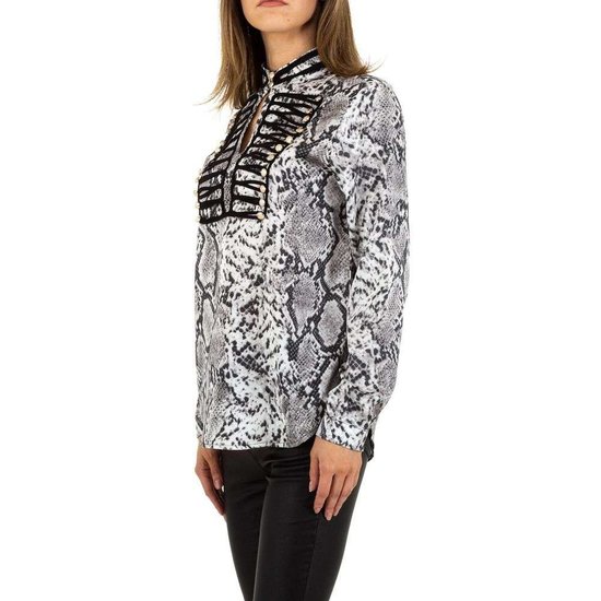 Trendy blouse met Mao col.