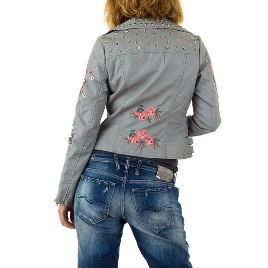 Bikervest met broderie.