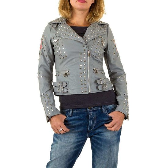 Bikervest met broderie.