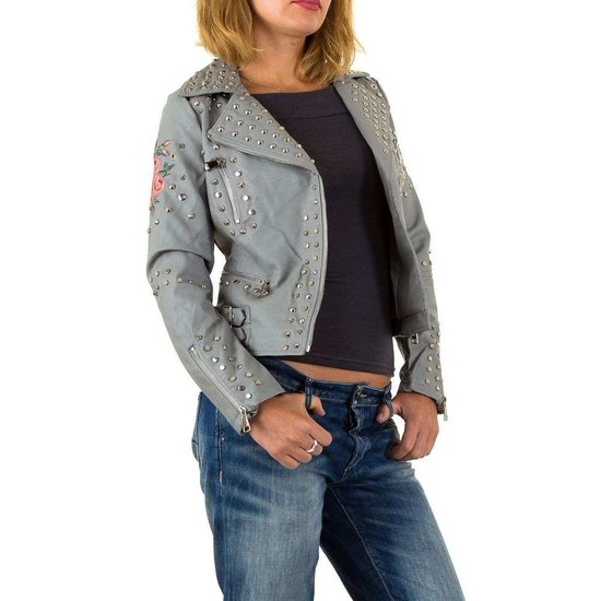 Bikervest met broderie.