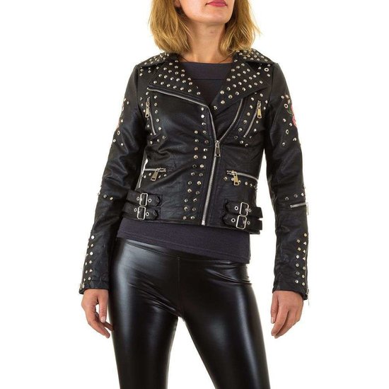 Bikervest met broderie.