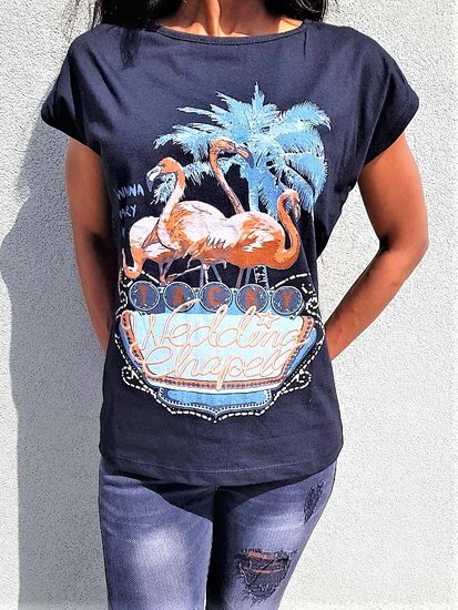 Trendy t-shirt groep flamingos