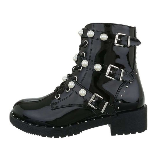 Trendy metalic zwarte boot Britt 3