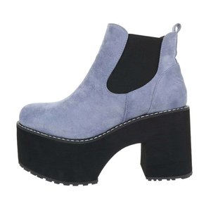 Trendy blauw platform enkellaarsje Izzy.