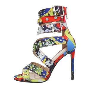 Gekleurde sandaal met strass Dana.