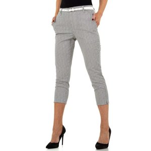 Classy grijze 3/4  chino broek met print.