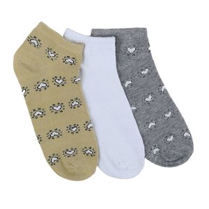 Assortiment van 12 paar dames sokken met hart grijs/wit/olive.37-41