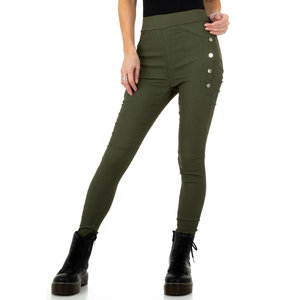 Stylish aanpassende groene hoge taille broek.