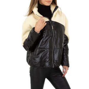 Mixed oversized two tone gewatteerde winter jacket.