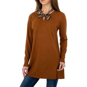 Trendy bruine longpullover.