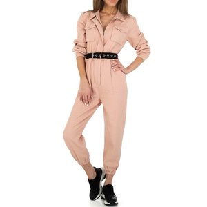 Hippe rose jeans jumpsuit.