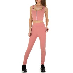 Rose 2 delige sportieve yoga outfit.