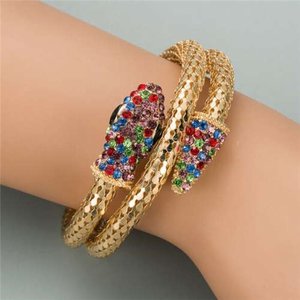 Fashion gouden snake armband met rainbow strass.SOLD OUT