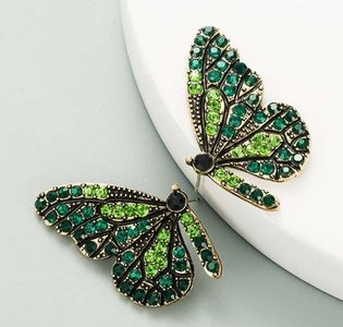 Prachtige groene vlindermodel oorbellen