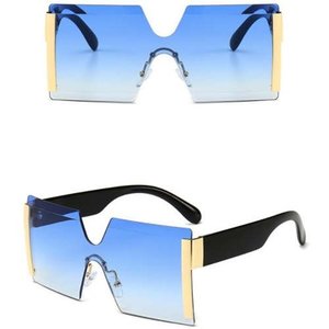 Fashion lunettes de soleil bleues frameless