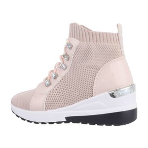 Trendy hoge beige sock sneaker Dedi