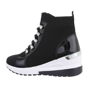 Trendy hoge zwarte sock sneaker Dedi