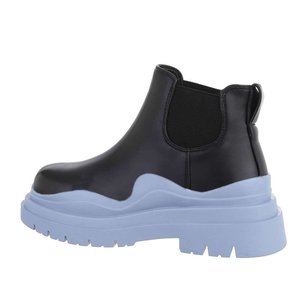 Korte zwart-blauwe Chelsea boot Smilla.