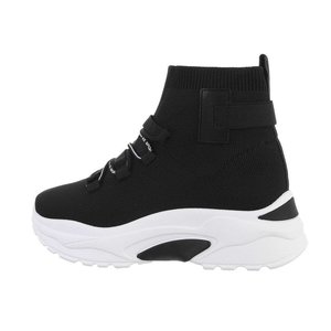 Trendy hoge zwarte sock sneaker Zazie.