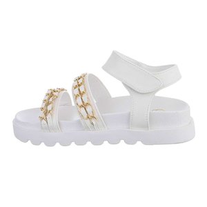 Witte lage fashion sandaal Zelina.