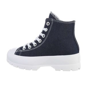 Jeans blauwe hoge textiel sneaker Zaar.