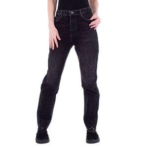 Zwarte straight leg jeans.