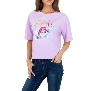 T-shirt lilas flamingo.