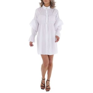 Witte korte oversized blouse jurk.