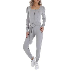 Hippe grijze jumpsuit.