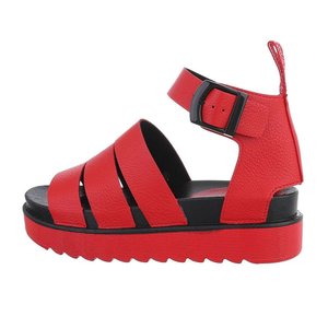 Sandales montantes rouges Nena.