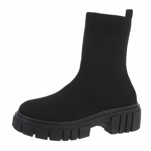 Zwarte korte sock boot Alida