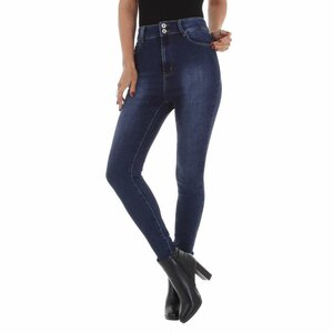 Skinny blue jeans met hoge taille.