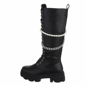 Hoge zwarte fashion boot Concha.