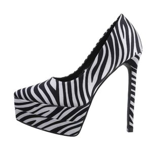 Zebrakleurige high heel pump Antonette.