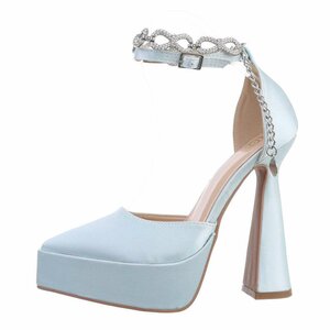 Licht blauwe high heel pump Asta.